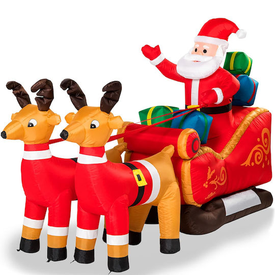 Inflatable Santa Claus in Sleigh Red