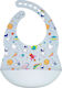 Queen Mother Space Αδιάβροχη Σαλιάρα Σιλικόνης με Τσέπη Light Gray για 6 m+