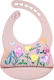 Queen Mother Bouquet Flowers Αδιάβροχη Σαλιάρα Σιλικόνης με Τσέπη Pink για 6 m+
