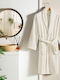 Tac Bathrobe with Collar Ecru