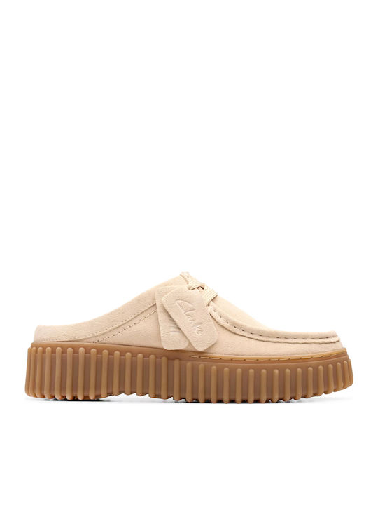 Clarks Torhill Suede Mules with High Heel in Be...