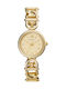 Fossil Carlie Ceas Dama 30mm Baterie Cu Brățară Din Oțel Auriu