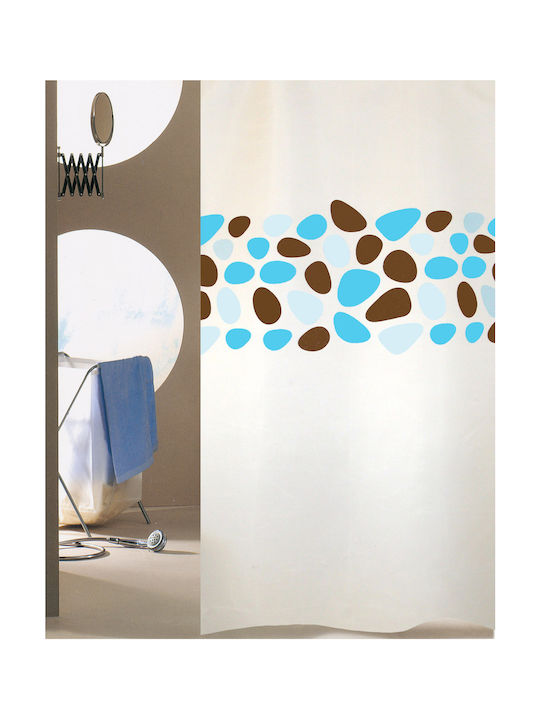 San Lorentzo Pebbles Duschvorhang Stoff 180x200cm Turquoise