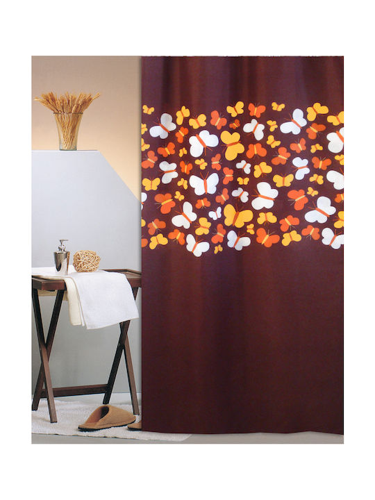 San Lorentzo Butterflies Duschvorhang Stoff 180x200cm Coffee