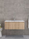 Furnibath Waschtisch mit Waschbecken L101xB35xH46cm Walnut