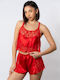 Moongirl Satin Babydoll Iris Red