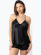 Moongirl Satin Babydoll Black