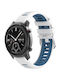 Amazfit Gtr 42mm 22mm Kreuzstruktur Uhrenarmband Schnallen Silikon Zwei Farben Weiß+Blau