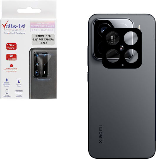 Volte-Tel Προστασία Κάμερας Tempered Glass Μαύρο για το Xiaomi 15 5G