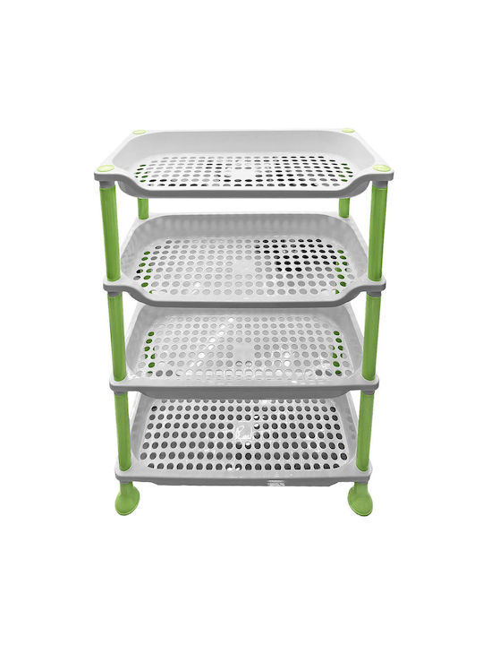HOMie Raft De Bucătărie Din Plastic Capacitate 4 Verde 35x18x49cm