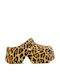 Leoparden-Clogs mit dicker Sohle und Tiermuster