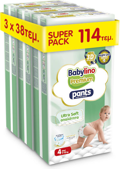 Babylino Πάνες Βρακάκι Premium Pants No. 4 για 7-13kg 114τμχ