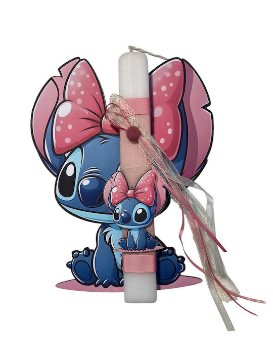 Πασχαλινή Λαμπάδα Lilo & Stitch Στρογγυλή Αρωματική και Χειροποίητη Lilo & Stitch