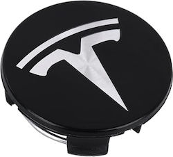 Καπάκι Κέντρου Ζάντας Tesla Μαύρο Χρωμίου 57mm 1τμχ