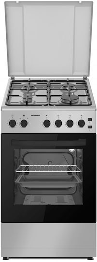 Heinner Aragaz cu Gaz Natural 60lt cu Plite pe Gaz Natural L50cm. Gri