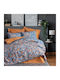 Cottonbox Set Husă de Pilotă Bumbac Dublă cu 2 Fețe de Pernă & 1 Cearsaf 200x220 Mustard