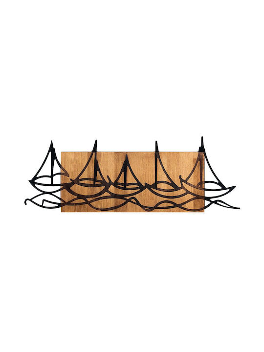 Wallity 3D Gemischte Kunst Schwarzes aus Holz 86x31cm