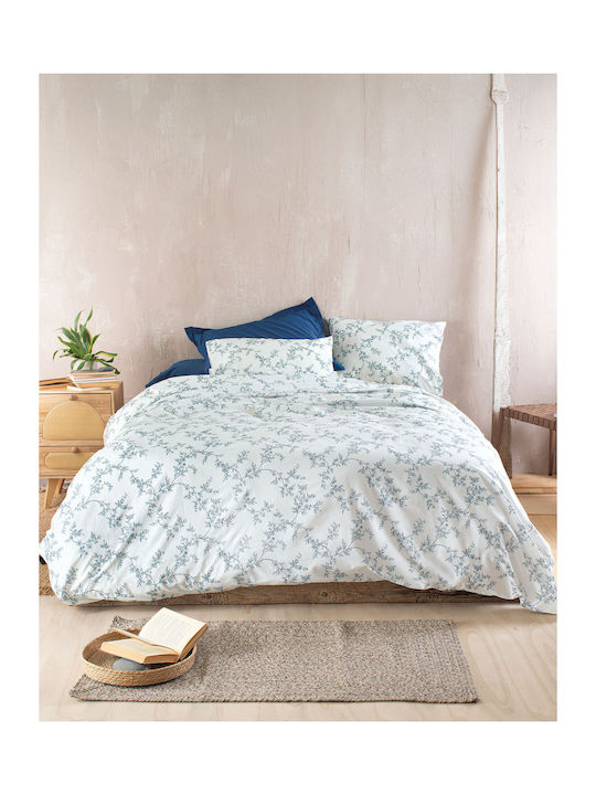 Rythmos Bettwäsche-Set Überdoppel 230x260cm. Odet Blue 4Stück