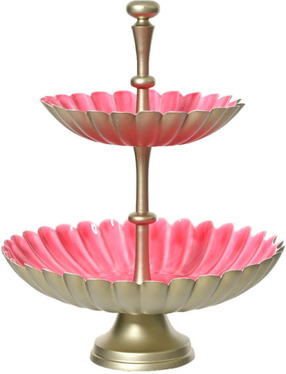 Kaemingk Metallisch Etagere 2 Etagen Rosa W31xL31xH39cm 1Stück