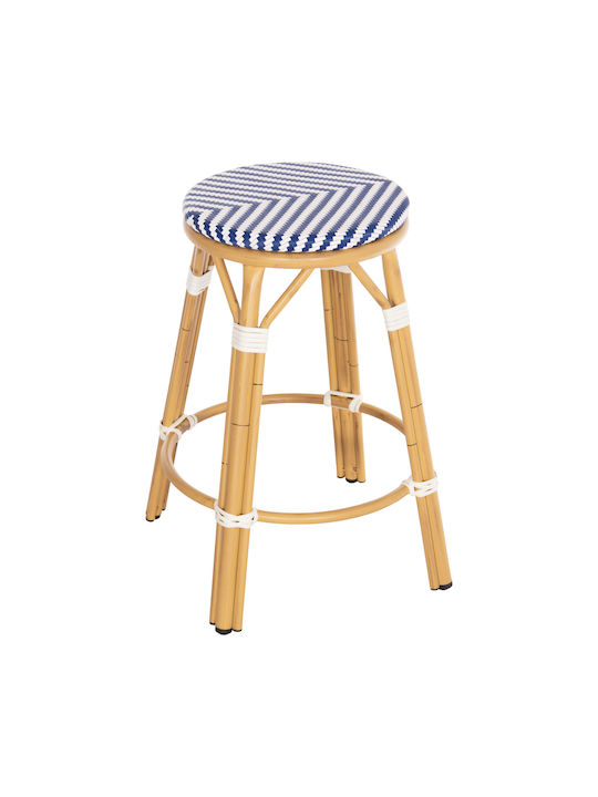Σκαμπό Μπαρ από Αλουμίνιο Bamboo Look Μπλέ 43x43x65cm