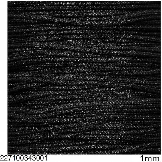 Jade Glossy Cord 1mm Black 10 Meters