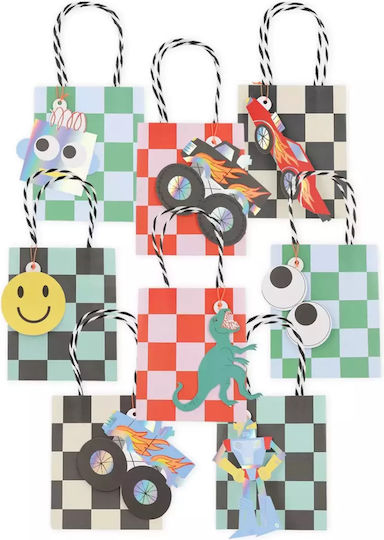 Meri Meri Monster Truck Χάρτινη Τσάντα για Δώρο Πολύχρωμη 8τμχ