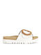 Leather Women's Flat Sandals Anatomic in White Color