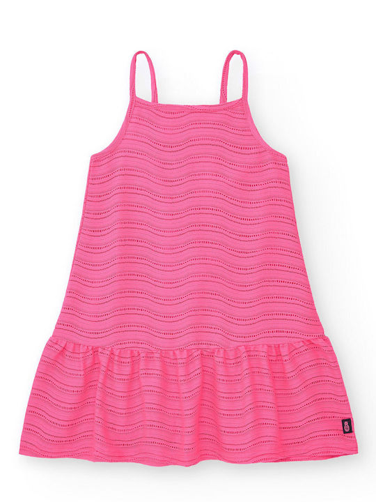 Children's Dress Sleeveless Fuchsia Fluorescent