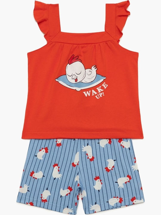 Minerva Kids' Pajamas Summer Orange Roosters