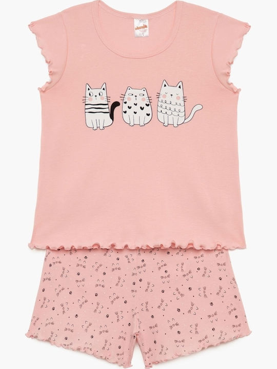 Minerva Kids' Pajamas Summer Pink Kitty