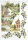 256191 Rice Paper "Old Buildings" 21x29cm Itd-r320 Set of 3 Pieces