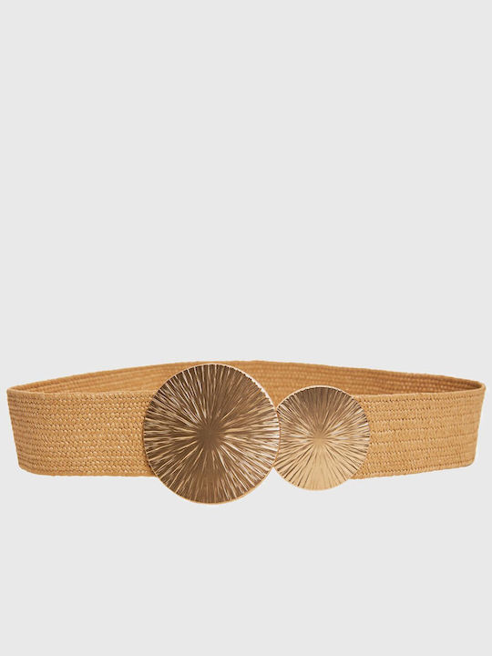 Funky Buddha Elastic Women's Belt Beige FBL011-142-10-Beige