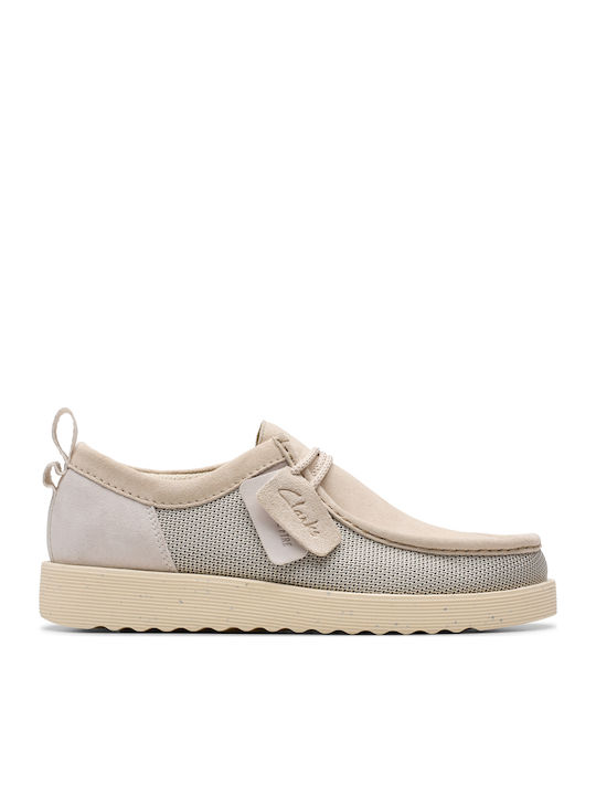 Clarks Wallabee Ανδρικά Μοκασίνια σε Λευκό Χρώμα