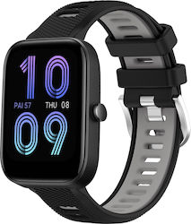 Amazfit Bip 3 Watch Strap Silicone Buckle 22 Millimeters 22 Mm Black+Gray
