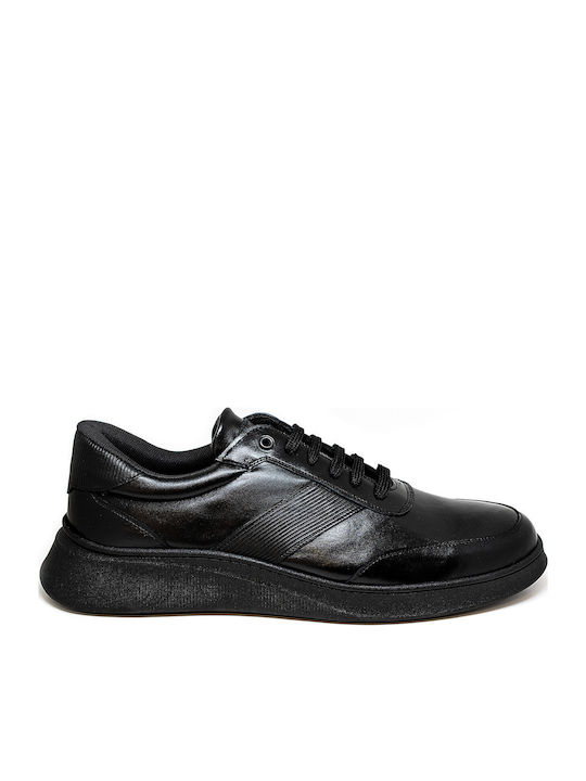 Leder Herren Freizeitschuhe Schwarz