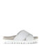 Leather Women's Flat Sandals Anatomic in Silver Color