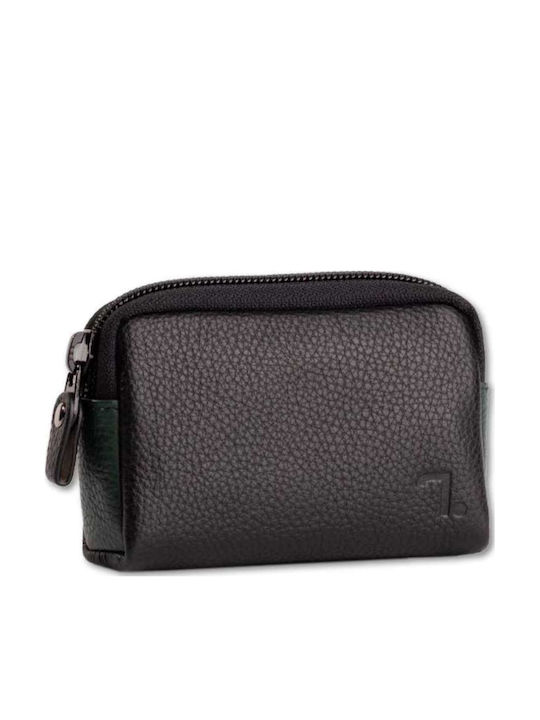 Leather Key Holder Wallet 7.dots Neptune 50-006 Black-Green