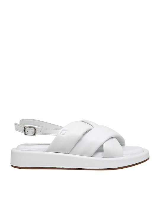 Sandale Casual Damă Flatforme Albe
