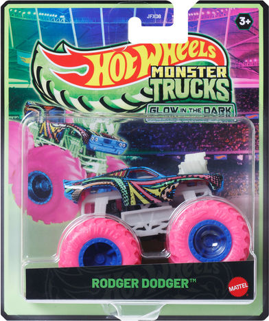 Hot Wheels Glow Αυτοκινητάκι Rodger Dodger Monster Truck