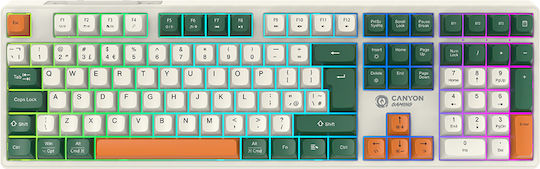 Canyon GKW-11 Drahtlos Gaming Mechanische Tastatur mit Benutzerdefiniert Braun Schaltern und RGB-Beleuchtung (Englisch US)