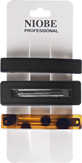Niobe Professional Μπαρετες Μαλλιων Μεγαλες Σετ 3τμχ No Klam-9007-3