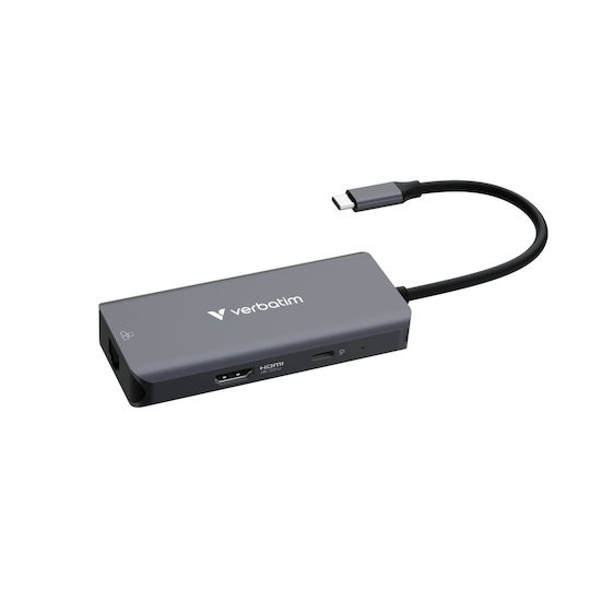 Verbatim USB-C Docking Station with HDMI 4K PD Ethernet Gray (32157)