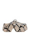 Schlangenprint-Clogs mit dicker Sohle im Animal-Print