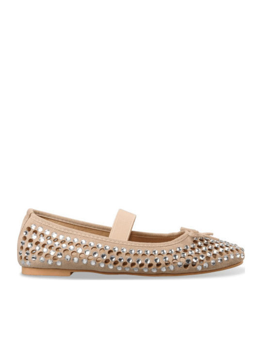 Envie Shoes Synthetic Leather Ballerinas Beige