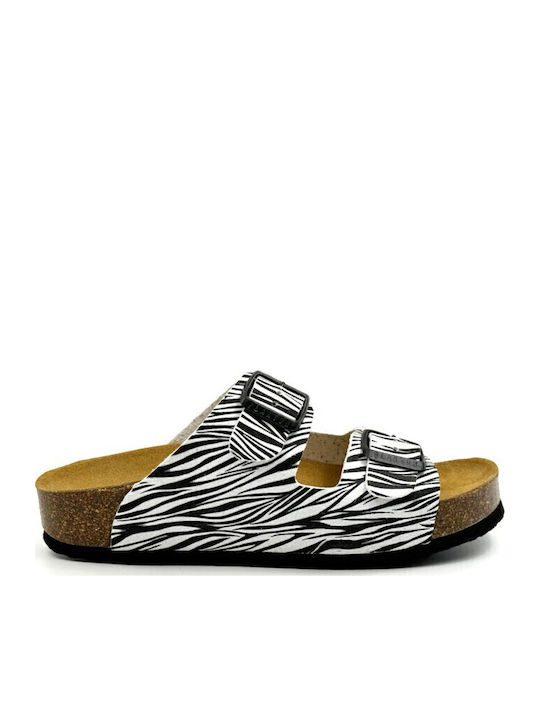Plakton Leather Women's Anatomic Sandals Zebra