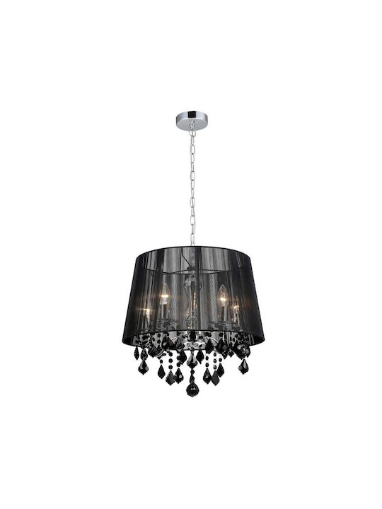 Italux Pendant Light Black with Crystals for Socket E14, E.14 45x45cm