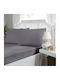 First Choice Sheet Set with 2 Pillowcases Super-Double with Elastic 160x200cm. Gray (quicksilver) 3pcs