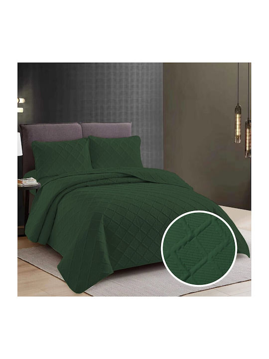 Pucioasa Σετ Κουβερλί Υπέρδιπλο Dark Green 230x250cm 3τμχ