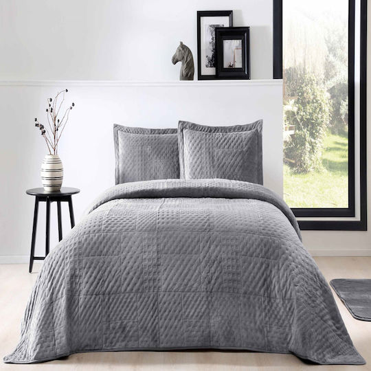 Tac Κουβερλί Σετ Ημίδιπλο Anthracite 180x240cm 2τμχ