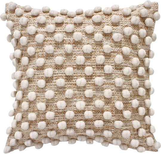 Inart Throw Pillow Finne Beige 45x45cm
